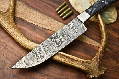 Hand Made Damascus Steel Blade Chef Knife | Hard Wood Handle