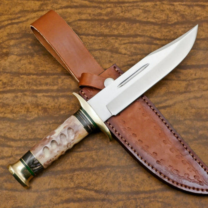 Custom Handmade 12 Inch D2 Steel Blade Hunting Bowie Camping Knife – Full Tang Survival Knife