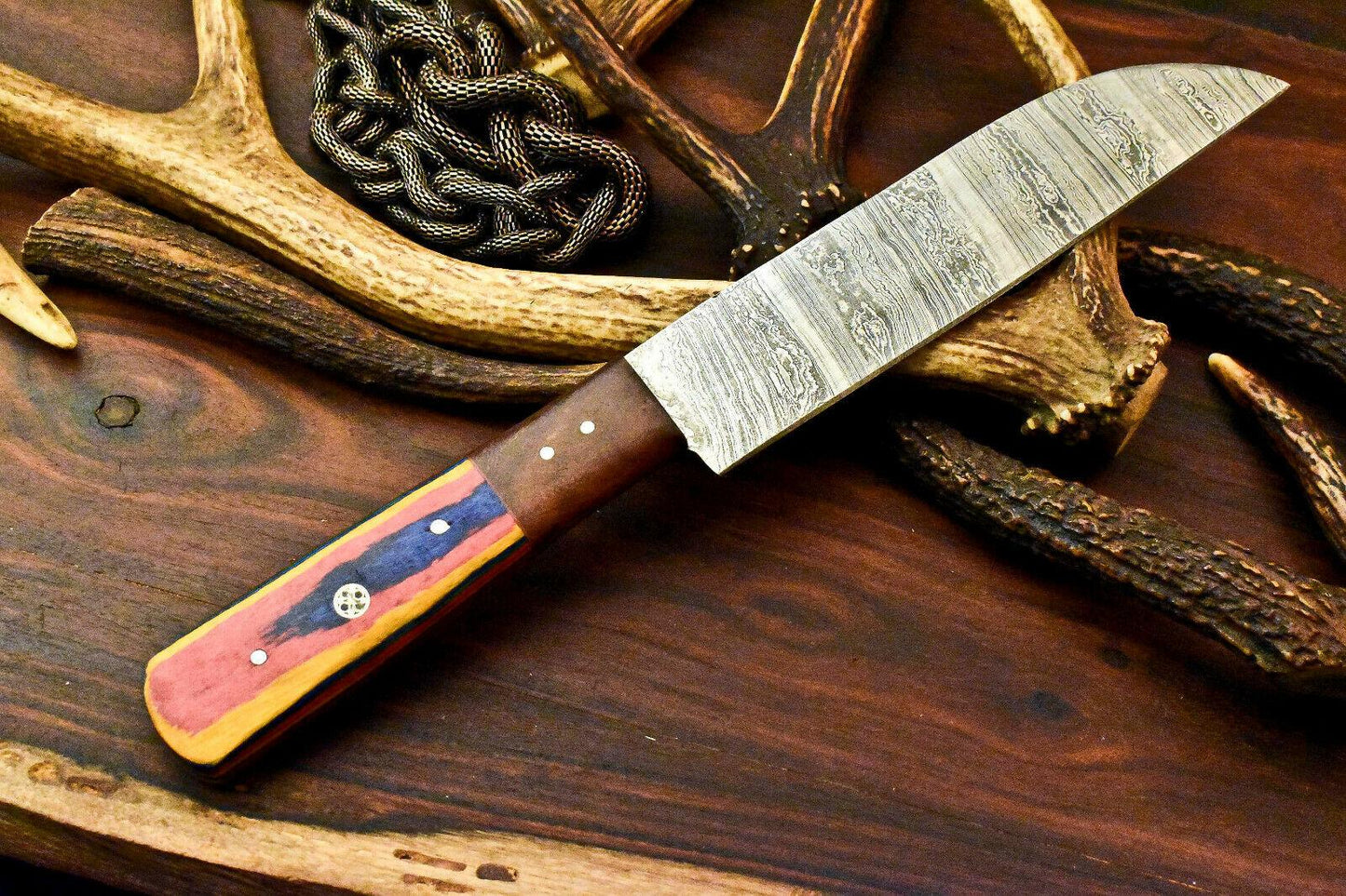 12" Handmade Damascus Steel Chef Knife | Professional Kitchen Knife with Hardwood Handle