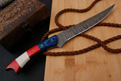 12.5" Handmade Damascus Fillet Knife Damascus Steel Fillet Knife for Precision Cutting