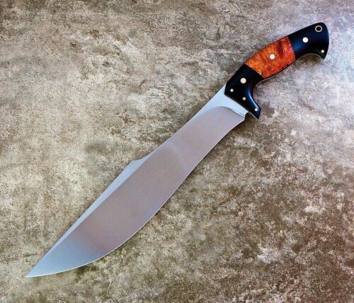 Handmade D2 Steel Bowie Knife | Full Tang Hunting Knife with Bone Handle & Leather Sheath