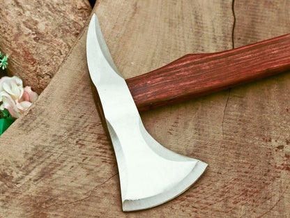18" Viking Camping Axe – Carbon Steel Blade with Wood Handle & Leather Sheath