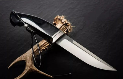 Custom Handmade D2 Steel Hunting Knife with Steel Guard & Sheet Handle
