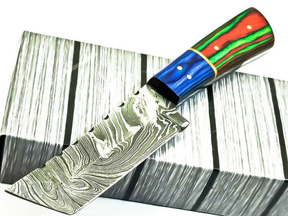 Handmade Damascus Steel Bull Cutter Knife 7" Full Tang Hunting knife with Wood Handle