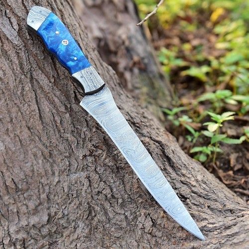 12” Custom Handmade Damascus Steel Chef Fillet Knife – Twist Pattern Blade