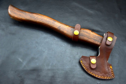 Custom Handmade Damascus Steel Tomahawk Axe with Walnut Handle Damascus Axe for Sale