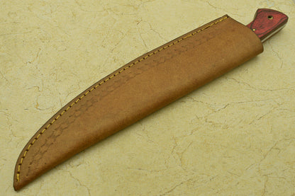 CUSTOM HANDMADE FORGED DAMASCUS STEEL CHEF KITCHEN KNIFE WITH WOOD HANDLE