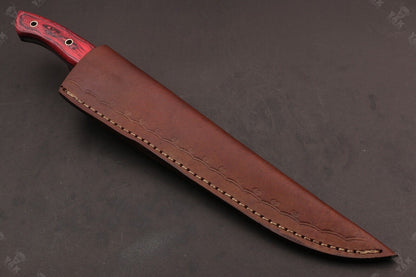 14" Handmade Damascus Steel Fillet Knife Damascus Fillet Knife Best Fillet Knife With Leather Sheath