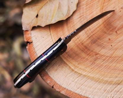 8.5" Karambit Knife Handmade Damascus Steel Karambit Knife with Wood Handle and Sheath