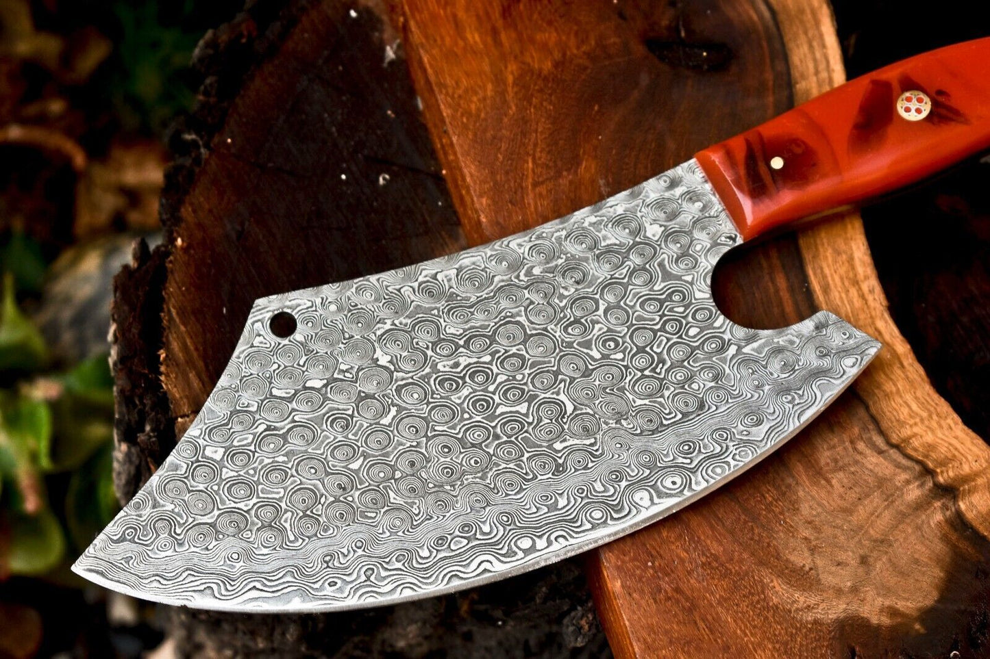 12" Handmade Damascus Steel Full Tang Chef Chopper Knife – 384 Layers, Oil Tempered, Razor Sharp