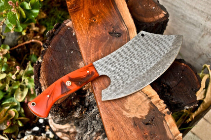 12" Handmade Damascus Steel Full Tang Chef Chopper Knife – 384 Layers, Oil Tempered, Razor Sharp