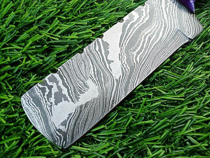 Hand Forge Best Damascus Steel Bull Cutter Knife Custom Cowboy Bull Knife with Resin Handle
