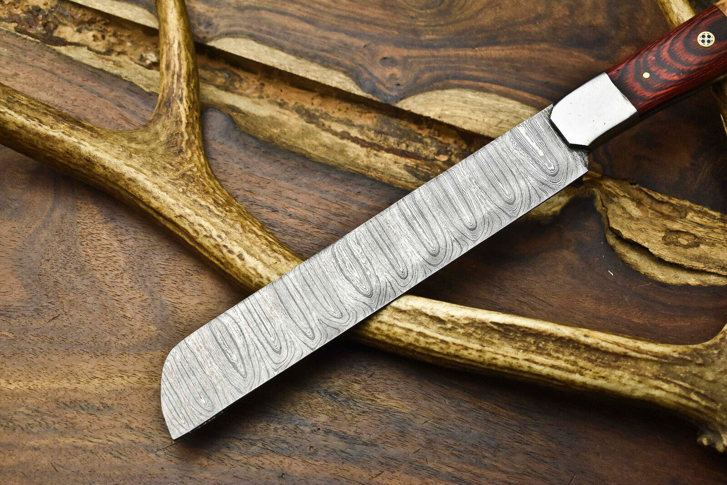 12" Handcrafted Damascus Steel Chef Knife Full Tang Kitchen Blade – Handmade