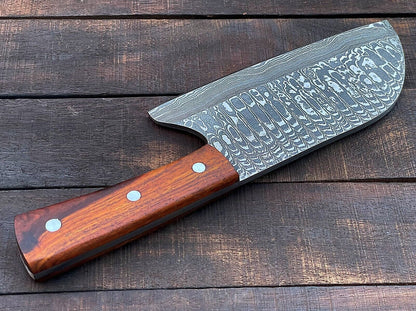 Custom Handmade Damascus Steel Meat Cleaver Chef Knife – Full Tang Kitchen Essential