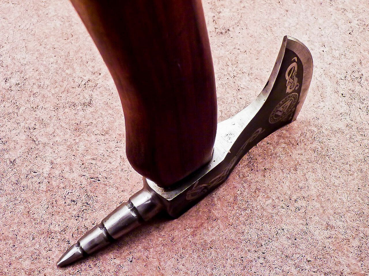 Hand Forged Viking Bearded Axe – 16 Inch Carbon Steel Hatchet with Natural Wood Handle