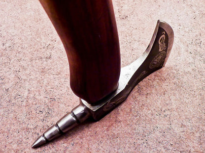 Hand Forged Viking Bearded Axe – 16 Inch Carbon Steel Hatchet with Natural Wood Handle