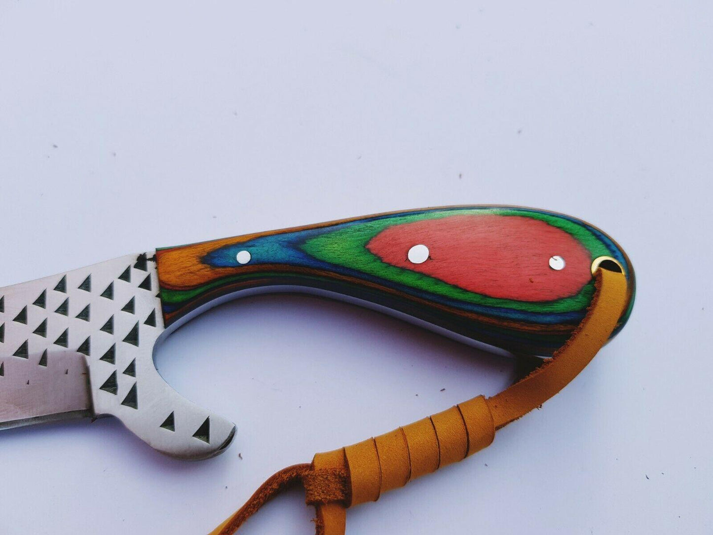 Handmade Bull Cutter Knife and Sheath With Sheet Handle 7'' Knife Gift for Him Custom Bull Cutter Knife