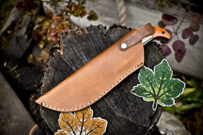 Twist Damascus Skinner Knife with Hard Wood Handle and Micarta Bolster for Hiking