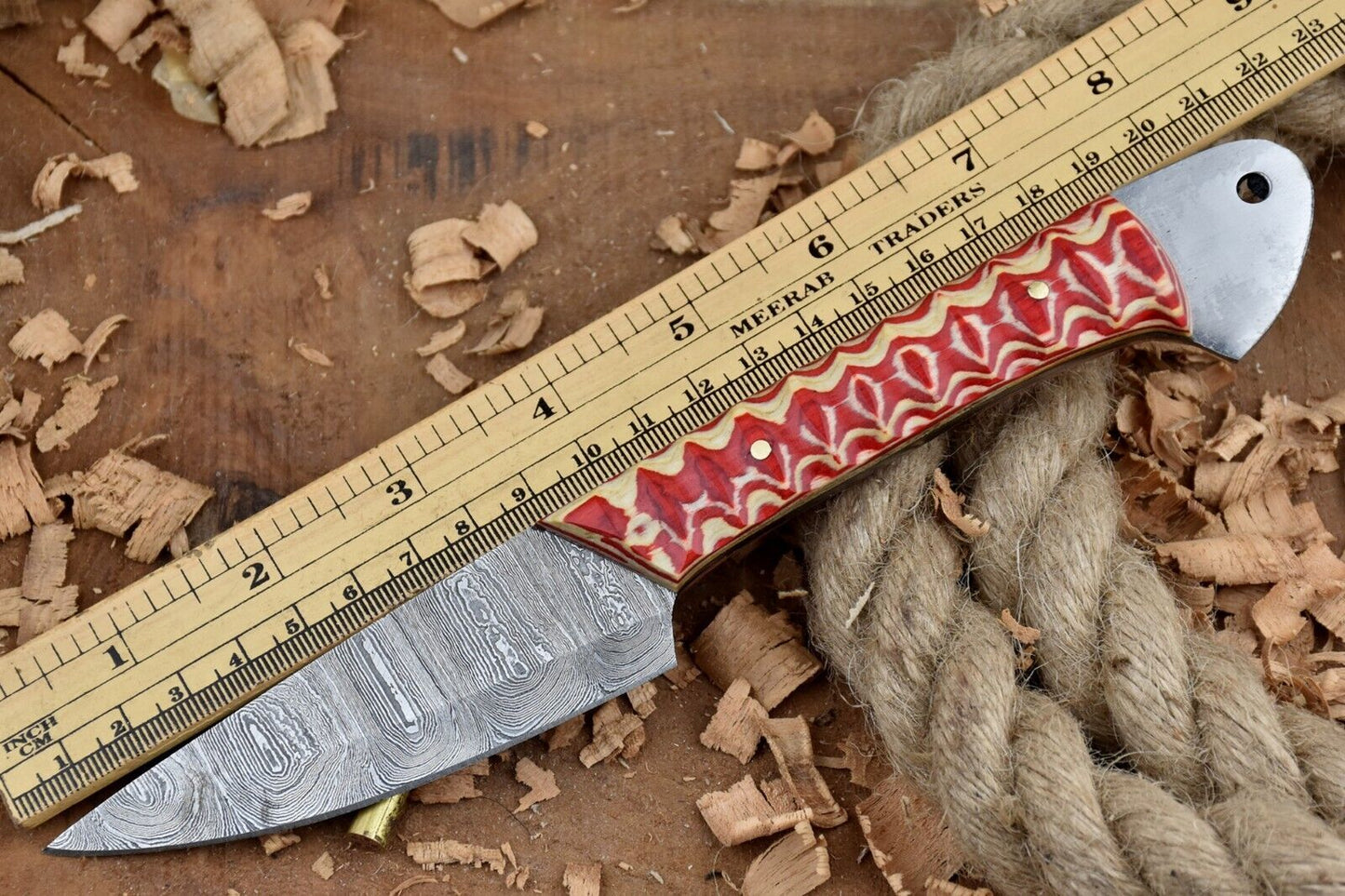 Custom Handmade Forged Damascus Steel Kitchen Chef Knife – Yellow & Pink Dollar Handle