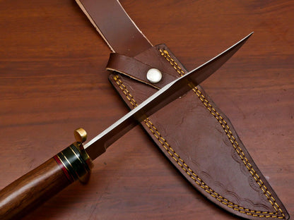 Handmade D2 Clip Point Bowie Hunting Knife | 12-Inch Fixed Blade Full Tang Knife