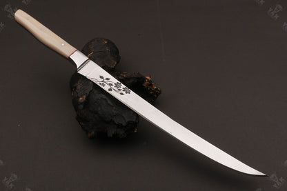 14" D2 Steel Fillet Hunting and Camping Knife Best Fillet Knife Fish Fillet Knife W/Sheath