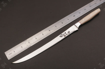 14" D2 Steel Fillet Hunting and Camping Knife Best Fillet Knife Fish Fillet Knife W/Sheath
