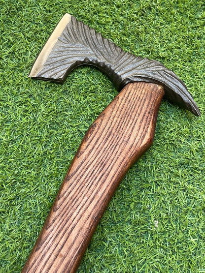 Hand-Forged Viking Hatchet – 19" Premium Carbon Steel Axe