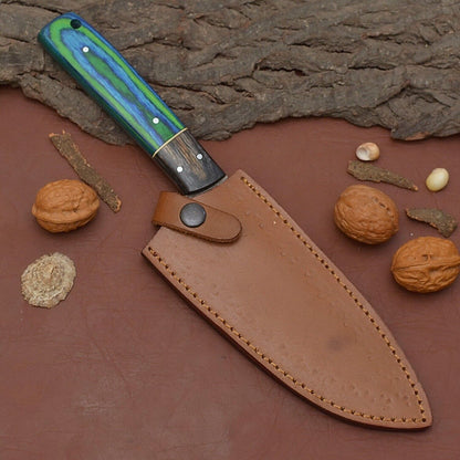 Damascus Steel Chef Fillet Knife With Pakka Wood Handle