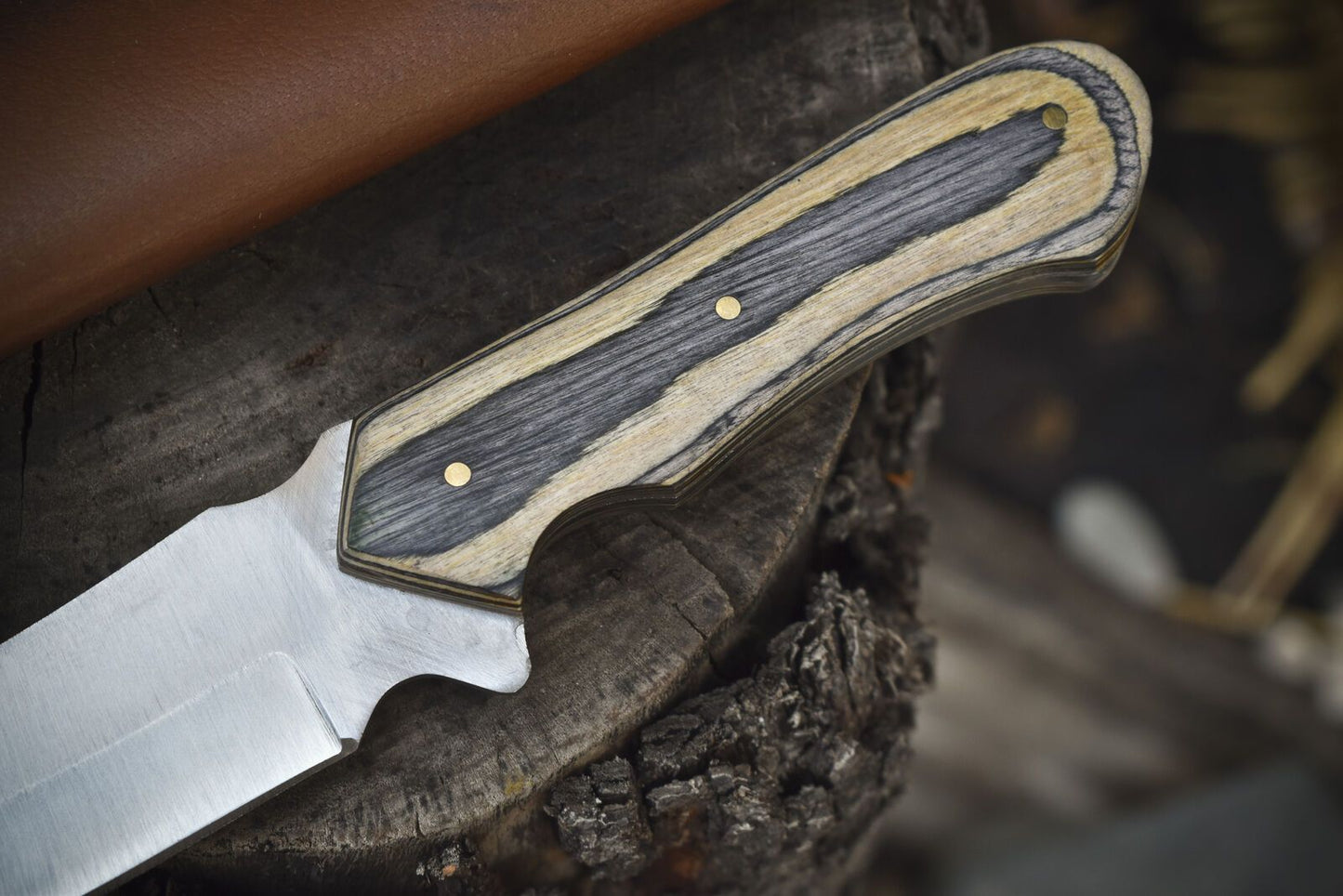 Handmade Skinner Knife | AUS-8 Steel | Hard Wood Handle | 9" Hunting & Veterans Gift