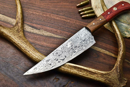 Handmade Damascus Steel Chef Kitchen Knife Full Tang with Hardwood Handle