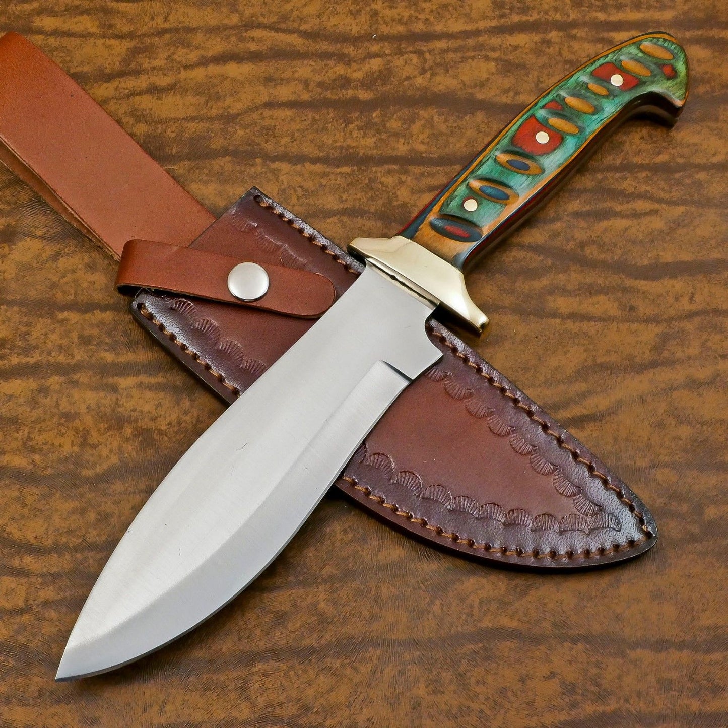 Handmade 12 Inch D2 Steel Full Tang Bowie Hunting Camping Knife – Outdoor Survival Blade