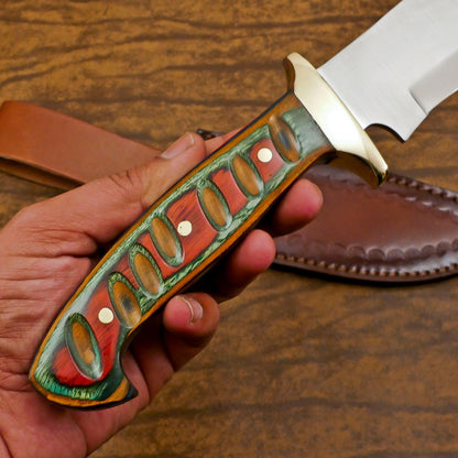 Handmade 12 Inch D2 Steel Full Tang Bowie Hunting Camping Knife – Outdoor Survival Blade