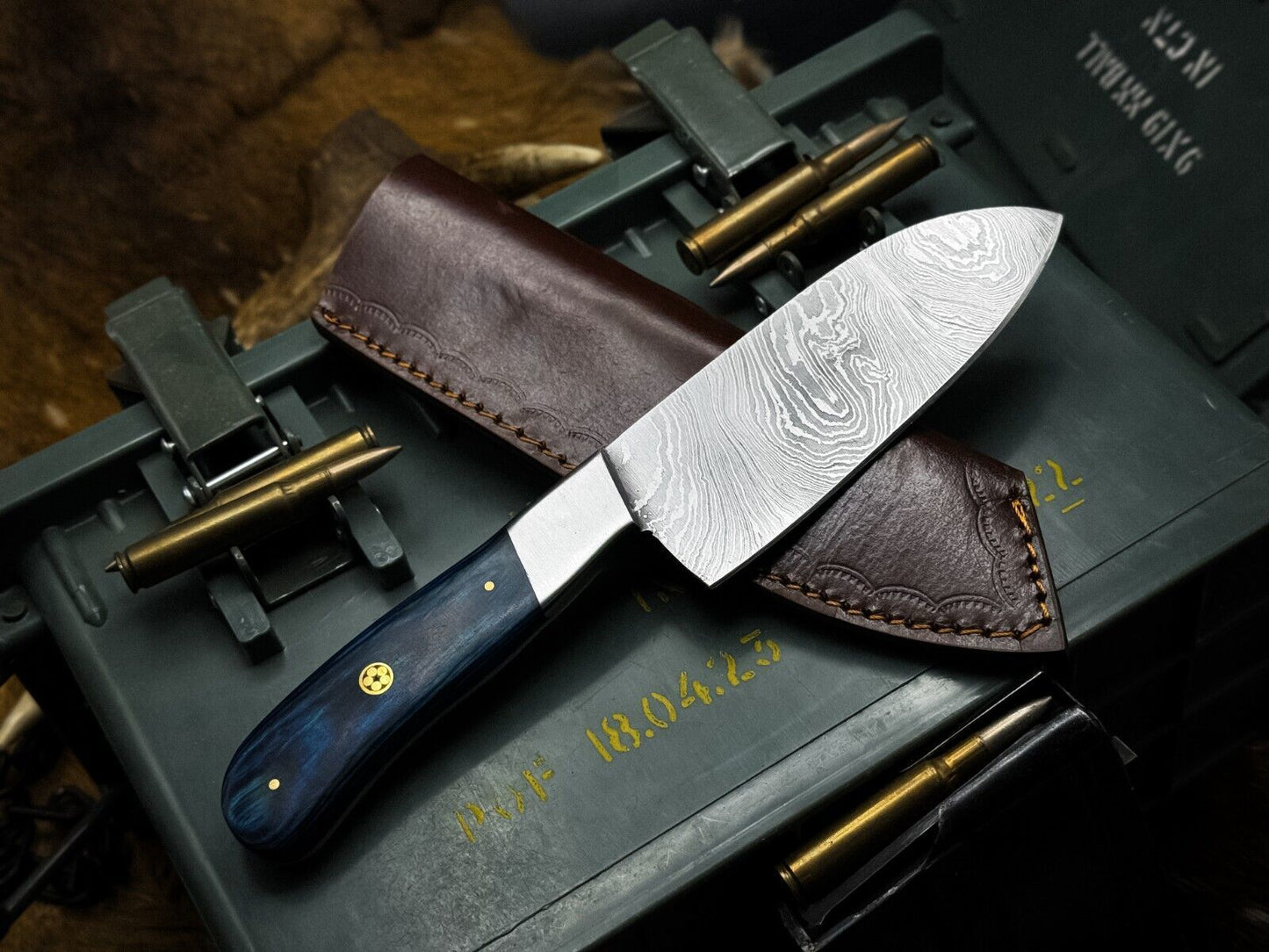 Heritage Forge Handmade Damascus Steel Hunting & Kitchen Chef Knife