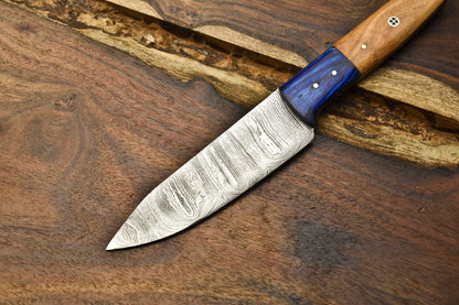 8.0" Handmade Damascus Steel Chef Knife – Full Tang Kitchen Knife