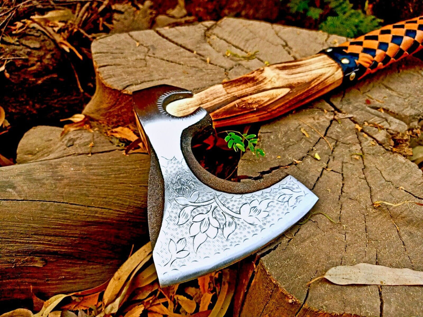 Handmade High Carbon Steel Vikings Hatchet | Blade Axe with Leather Wrap