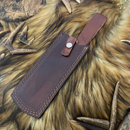 HAND MADE DAMASCUS STEEL CLEAVER CHEF KNIFE WITH WOOD HANDLE
