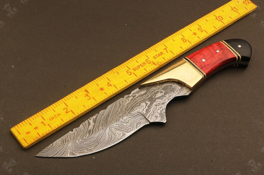 10" Hand Forged Twist Damascus Bowie Knife Damascus Steel Knife with Wood Handle