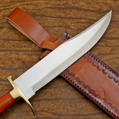 Handmade 12 Inch D2 Steel Bowie Camping Hunting Knife – Pakka Wood Handle, Full Tang Survival Blade