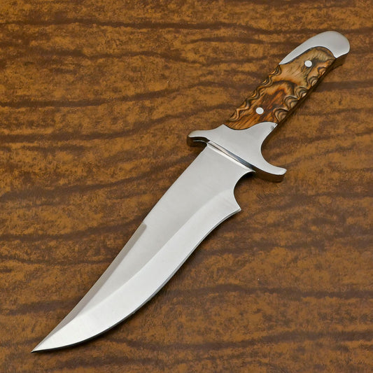 12-Inch Handmade Stainless Steel Bowie Hunting Knife with Sheath – Full Tang Outdoor Survival Knife
