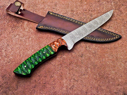 12" Professional Chef Knife | Handmade Damascus Blade Kitchen Knife | Wood Handle