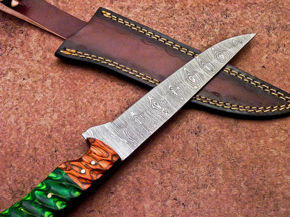 12" Professional Chef Knife | Handmade Damascus Blade Kitchen Knife | Wood Handle