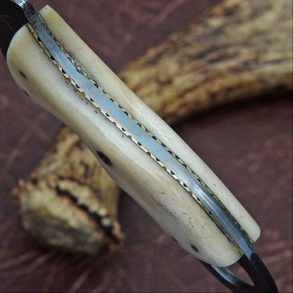 10" Custom Handmade Damascus Karambit Knife Full Tang Best Karambit With Bone Handle