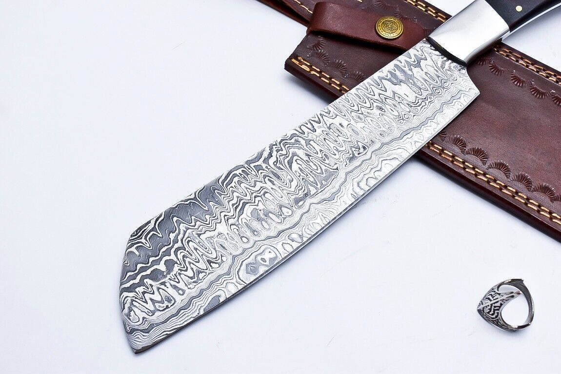 CUSTOM HANDMADE DAMASCUS HUNTING CHEF KNIFE MICARTA HANDLE