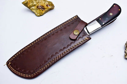 CUSTOM HANDMADE DAMASCUS HUNTING CHEF KNIFE MICARTA HANDLE