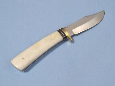 8.25" Full Tang Skinner Knife Stainless Steel White Bone Handle with Leather Sheath