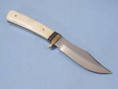 8.25" Full Tang Skinner Knife Stainless Steel White Bone Handle with Leather Sheath