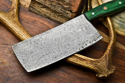 Custom Handmade Damascus Steel Chef Chopper Knife – 384 Layer Forged