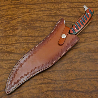 Elite 12-Inch D2 Steel Full Tang Bowie Hunting Knife – Pakka Wood Handle
