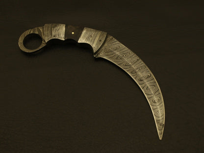 9" Damascus Karambit Knife Best Karambit Knife with Damascus and Bone Handle