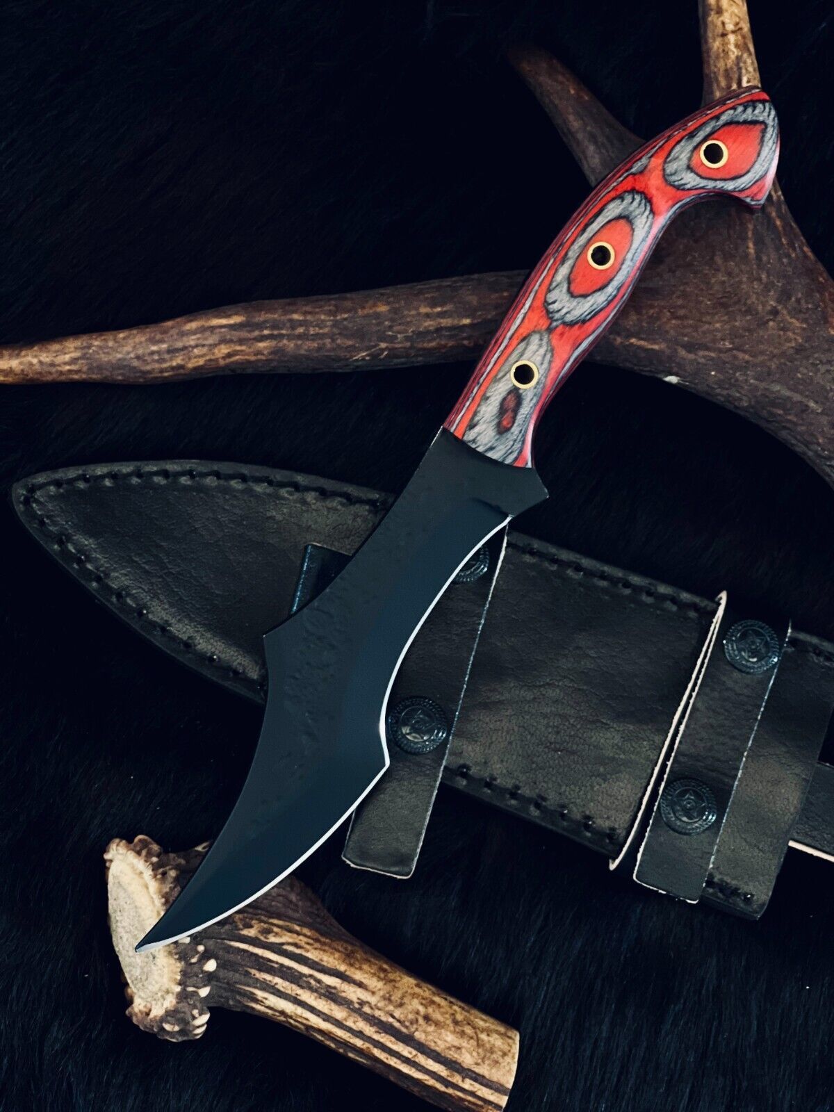 10 Inch Handmade D2 Steel Tracker Knife with Wood Handle